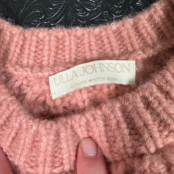Ulla Johnson Lorena Alpaca Chunky Knit Sweater Pink Rosewood- Size M Cozy Luxe - Picture 12 of 16